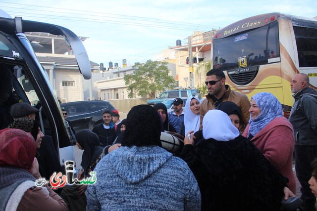  كفرقاسم : فوج الطائرة والثاني من عمرات الشتاء يغادر البلدة الى الديار الحجازية عبر مطار بن جوريون مع الاداري زهير العمشه  ابو الصراط  